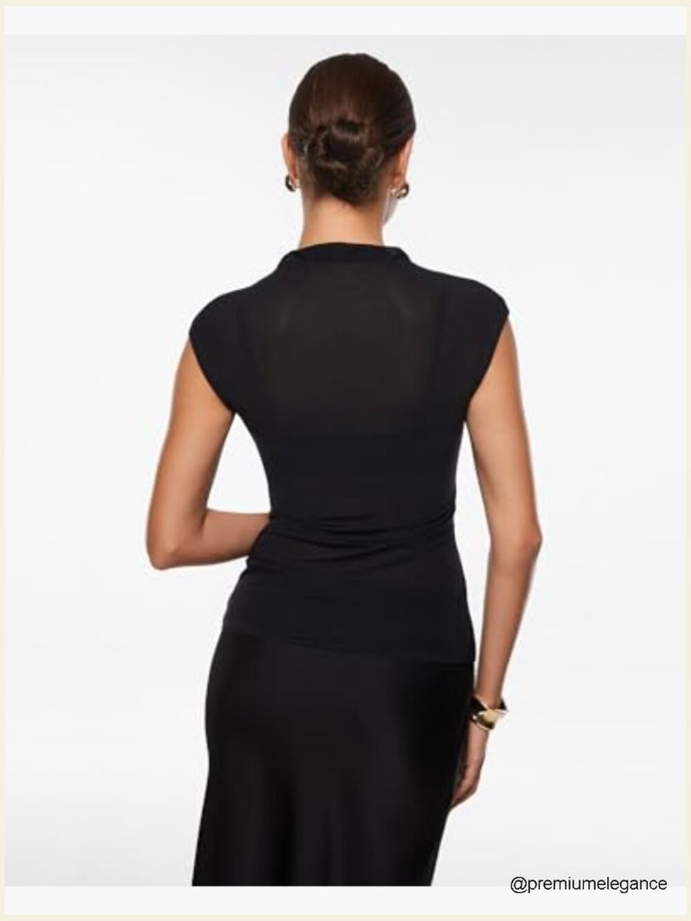 Sheer Mesh Mock Neck Tank Top - Sleeveless Sexy Going Out Top - Picture 6 of 7